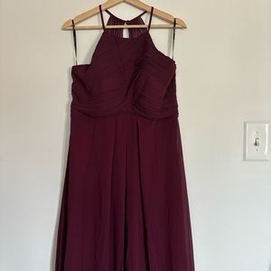 Burgundy Chiffon Maxi Dress